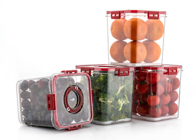 Cronus Plastic Grocery Container  - 2100 ml(Red)