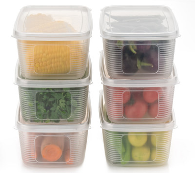 Ecodex Plastic Fridge Container  - 1800 ml(Pack of 6, Clear)