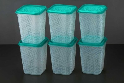 Sorath Plastic Grocery Container  - 600 ml(Pack of 6, Green, White)