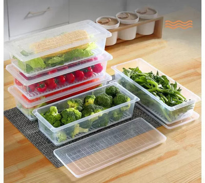 jade-x Plastic Fridge Container  - 1500 ml(Pack of 6, White)