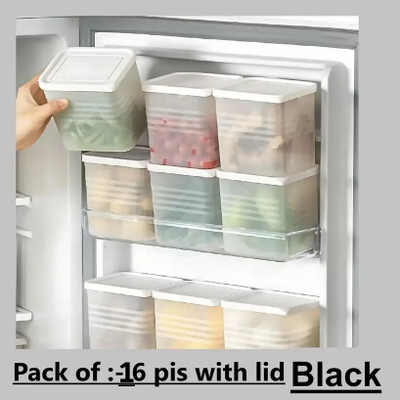 Shrigana Pack of 6 Plastic Fridge Container - 1200 ml White