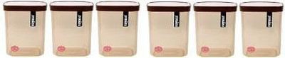 DHARMBHAKTI Plastic Grocery Container  - 1000 ml(Pack of 6, Brown)