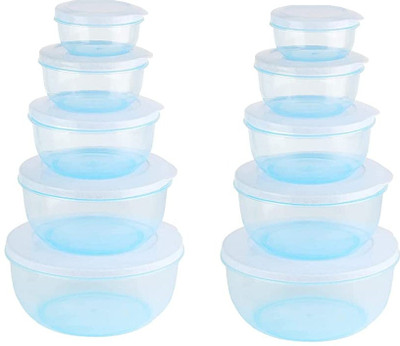 Tap2kaart Polypropylene Grocery Container  - 2700 ml, 1700 ml, 1000 ml, 580 ml, 290 ml(Pack of 10, Blue)
