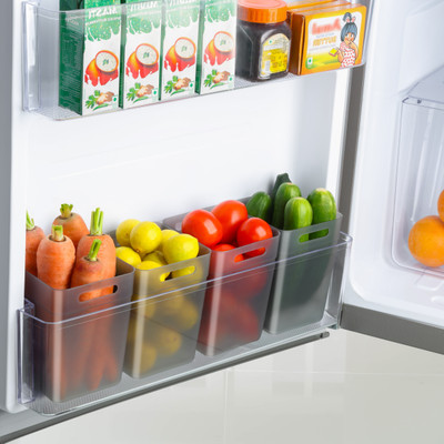 BeastBull Plastic Fridge Container  - 1000 ml(Pack of 4, Black)