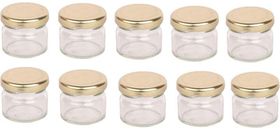 AFAST Glass Cookie Jar  - 50 ml(Pack of 10, Clear)
