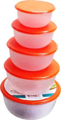 Fresco Plastic Fridge Container  - 480 ml, 275 ml, 1100 ml, 720 ml, 1575 ml(Pack of 5, Orange)