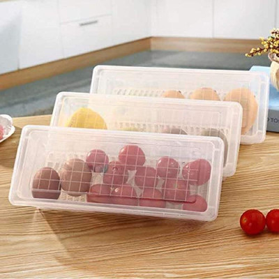 VIX Plastic Fridge Container  - 1500 ml(Pack of 3, Clear)