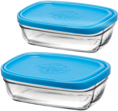 Sueriv Glass Fridge Container  - 350 ml(Pack of 2, Clear)
