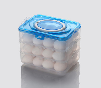 JIGSHTIAL Plastic Egg Container  - 3 dozen(Blue)
