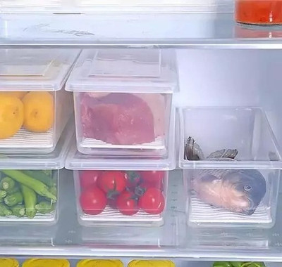 Zubix Plastic Fridge Container  - 1500 ml(Pack of 6, Clear)
