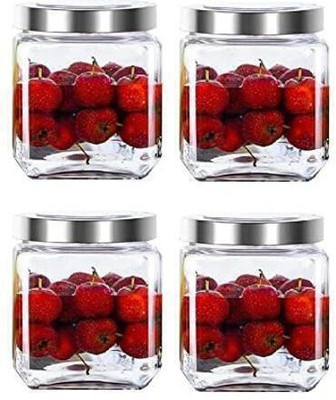 DHARMBHAKTI Glass Grocery Container  - 600 ml(Pack of 4, Multicolor)