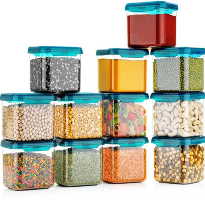 SKYHEART Plastic Grocery Container  - 500 ml(Pack of 12, Blue)