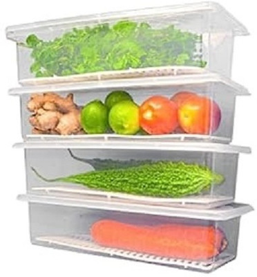 Ecodex Plastic Fridge Container  - 1500 ml(Pack of 4, Clear)