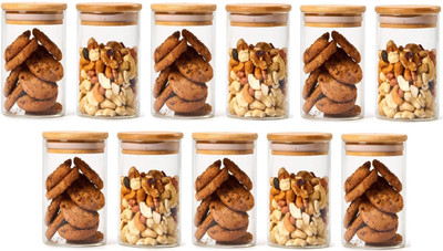 Sueriv Glass Grocery Container  - 220 ml(Pack of 11, Clear)