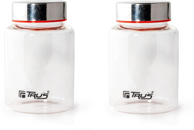 TRU'S Glass Grocery Container  - 400 ml(Pack of 2, Clear)