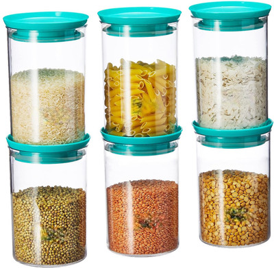 QUPSY Plastic Grocery Container  - 1000 ml(Pack of 6, Green)