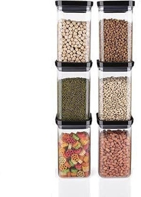 Romp and Role Plastic Grocery Container  - 1500 ml(Pack of 6, Multicolor)