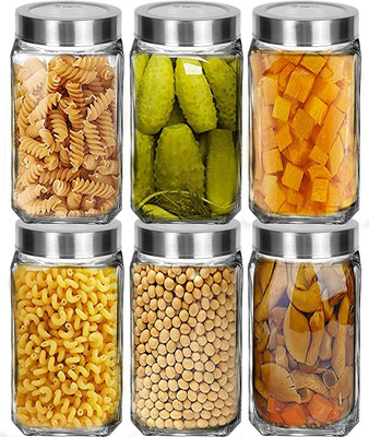 MOOZICO Glass Grocery Container  - 1000 ml(Pack of 6, Clear)