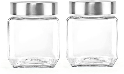 Coozico Glass Grocery Container  - 600 ml(Pack of 2, Clear)