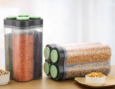 2Mech Plastic Grocery Container  - 2500 ml(Pack of 2, Multicolor)