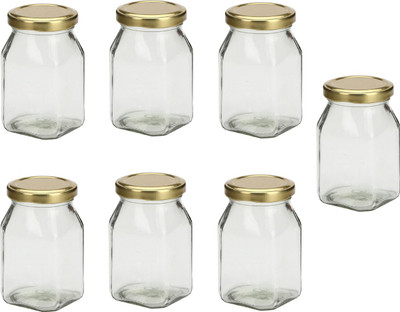 Somil Glass Utility Container  - 400 ml(Pack of 7, Clear)
