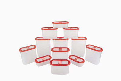 Cutting EDGE Plastic Utility Container  - 525 ml, 1200 ml, 1800 ml, 2400 ml(Pack of 12, Red)