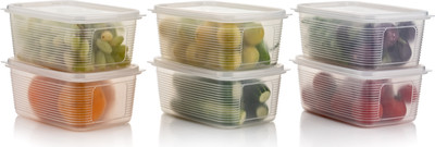 MINAG Plastic Fridge Container  - 1800 ml(Pack of 6, Clear)
