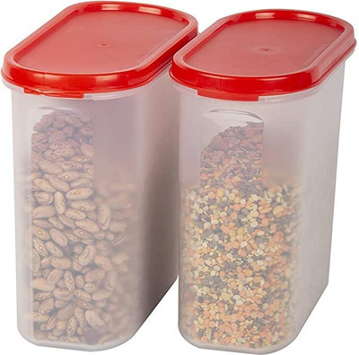 Cutting EDGE Plastic Utility Container  - 1800 ml(Pack of 2, Red, Clear)
