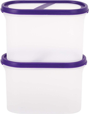 Cutting EDGE Plastic Utility Container  - 1200 ml(Pack of 2, Purple, Clear)