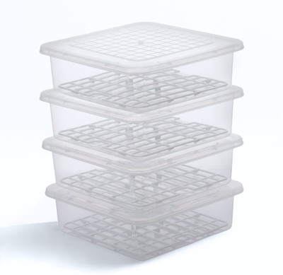 Flipkart SmartBuy Plastic Fridge Container  - 2500 ml(Pack of 4, Clear)