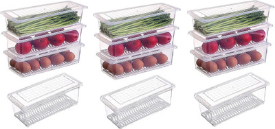 BENNUR 7 Plastic Fridge Container  - 1500 ml(Pack of 6, Clear)