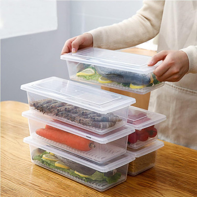 Zwarte Plastic Fridge Container  - 1500 ml(Pack of 6, Clear)