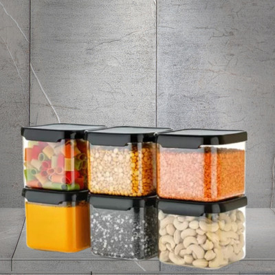 Charmpeak Plastic Utility Container  - 500 ml(Pack of 6, Black)