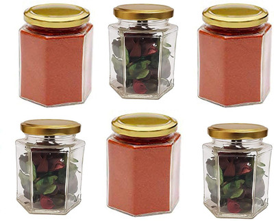 Tansa Glass Grocery Container  - 250 ml(Pack of 6, Gold)