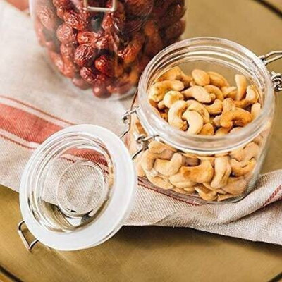 Sueriv Glass Grocery Container  - 2000 ml(Pack of 4, Clear)