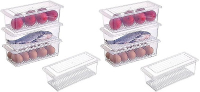 Ecodex Plastic Fridge Container  - 1500 ml(Pack of 8, Clear)