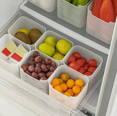 Ecodex Plastic Fridge Container  - 1000 ml(Pack of 6, Clear)