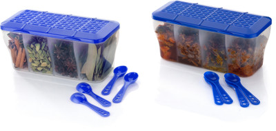 MAGICSPOON Polypropylene Pickle Jar  - 1800 ml(Pack of 2, Blue)