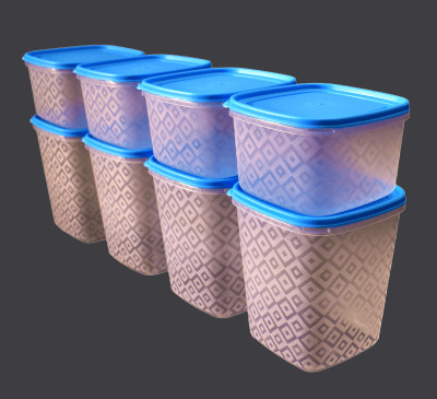 Loknath Plastic Utility Container  - 1350 ml, 2000 ml(Pack of 8, Blue)