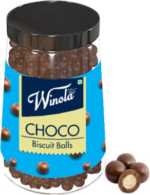 Winola Chocolate Balls with biscuits inside for Cake Decoration (380 gm) Cream Cracker Biscuit(380 g)