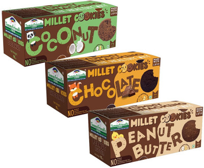 TummyFriendly Foods Millet Cookies - OatsChoco,Choco & Peanut. Healthy Biscuits for Kids, & Adults Cookies Biscuit(3 x 75 g)