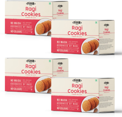 fittr Ragi Millet Cookies with no Maida Multi Grain Biscuit(4 x 100 g)