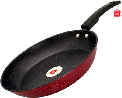 LAZYwindow Superior Quality Nonstick Fry Pan – 23cm Diameter (Maroon) Induction Bottom Cookware Set(Hard Anodised, 1 - Piece)