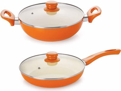 NIRLON Induction Bottom Non-Stick Coated Cookware Set(PTFE (Non-stick), Aluminium, 2 - Piece)