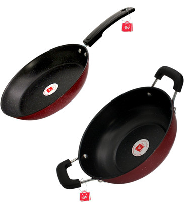 Nonstick Fry Pan & Kadhai | Dia - 23cm & 21cm Induction Bottom Cookware Set(Hard Anodised, 2 - Piece)