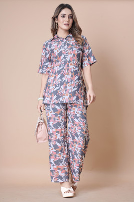 FluteFashion Women Ethnic Top Palazzo Set