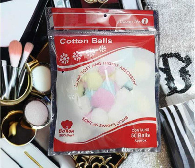 Glamezone Cotton Rounds for Makeup Removal - Hypoallergenic Facial Cleansing Pads(50 Units)