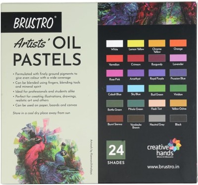 BRuSTRO Artist Oil Pastels Set of 24 (Regular)(Set of 24, Multicolor)