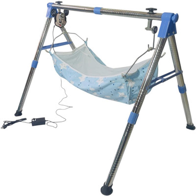 MEENA ENTERPRISES Super Folding Nri Blue Automatic Baby Cradle/Ghodiyu | Automatic Jhula(Blue)