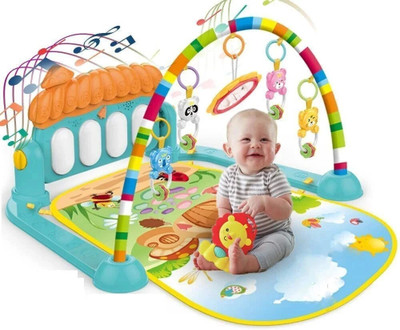 HIM TAX 5 in 1 Baby Gym Mat Piano Gym Mat Rack Infant Music Fitness Rack Rattle Toy(Multicolor)